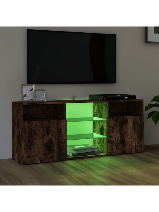 Tv skapītis ar led lampiņām, ozolkoka krāsa, 120x30x50 cm