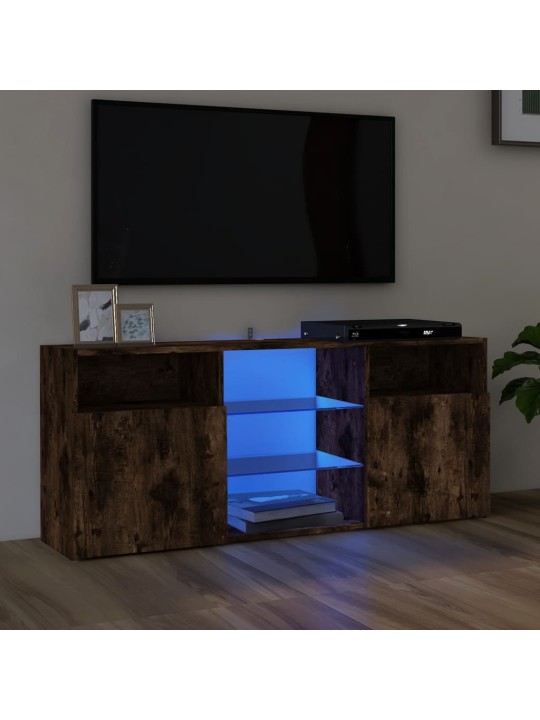 Tv skapītis ar led lampiņām, ozolkoka krāsa, 120x30x50 cm