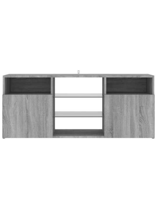 Tv galdiņš ar led lampiņām, pelēka ozolkoka, 120x30x50 cm