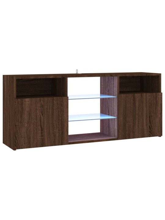 Tv skapītis ar led lampiņām, ozolkoka krāsa, 120x30x50 cm
