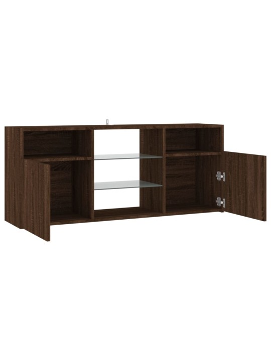 Tv skapītis ar led lampiņām, ozolkoka krāsa, 120x30x50 cm