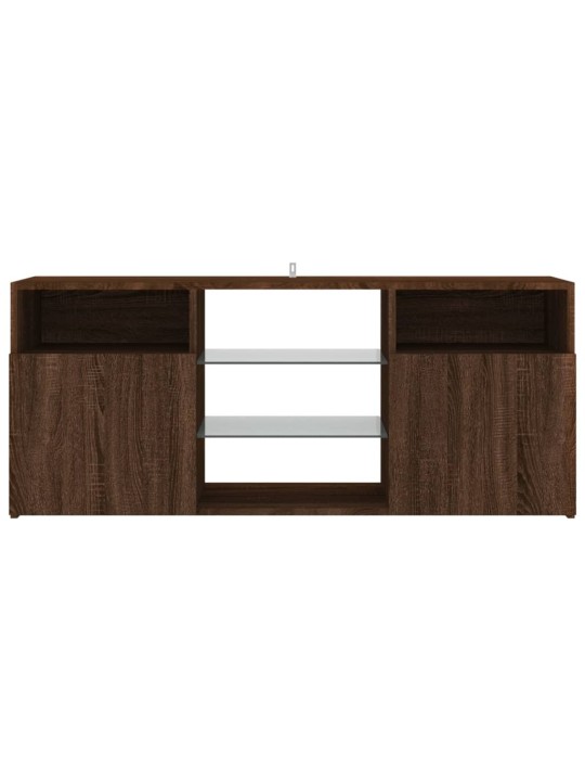 Tv skapītis ar led lampiņām, ozolkoka krāsa, 120x30x50 cm