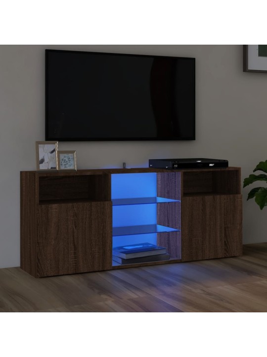 Tv skapītis ar led lampiņām, ozolkoka krāsa, 120x30x50 cm