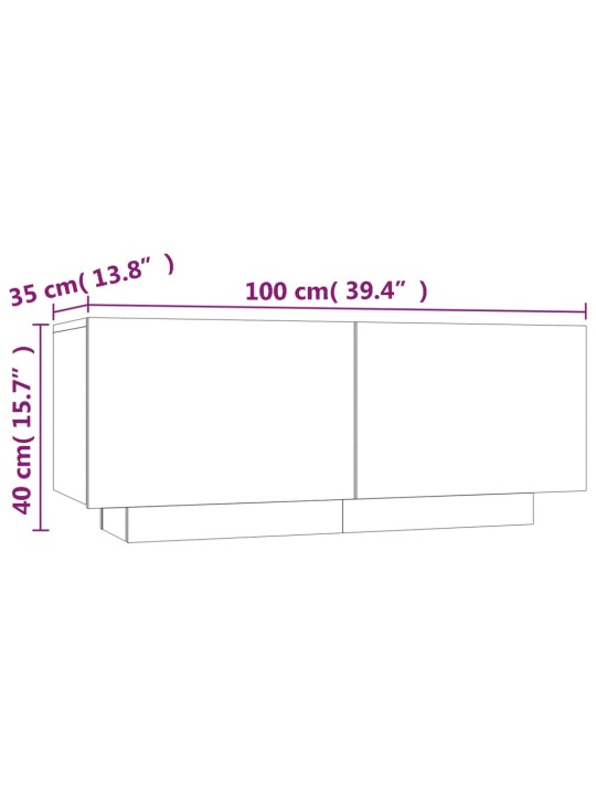 Tv skapītis, ozolkoka krāsa, 100x35x40 cm, inženierijas koks