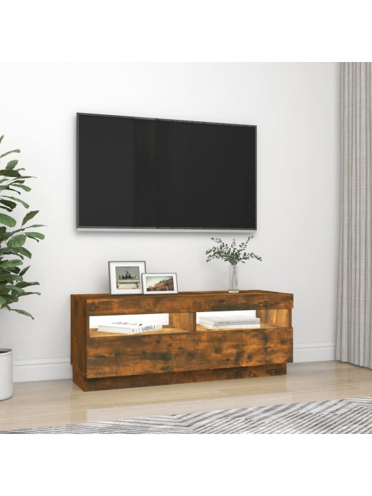 Tv skapītis ar led lampiņām, ozolkoka krāsa, 100x35x40 cm