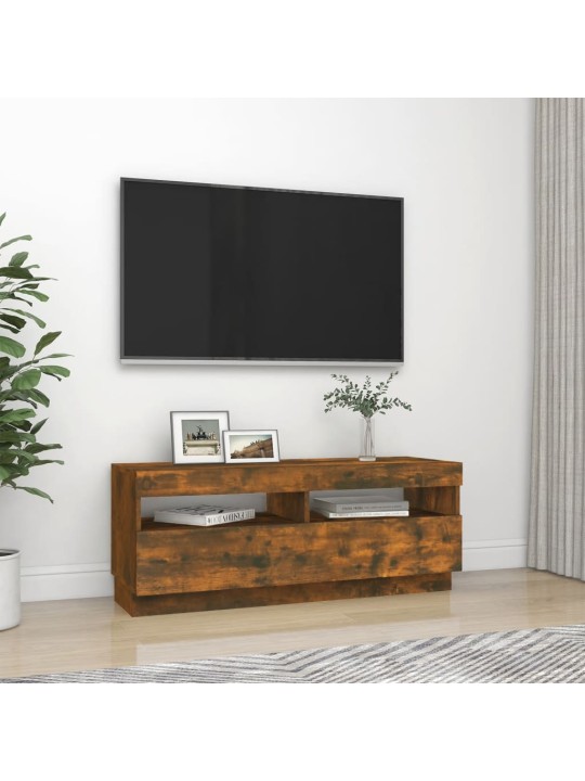 Tv skapītis ar led lampiņām, ozolkoka krāsa, 100x35x40 cm