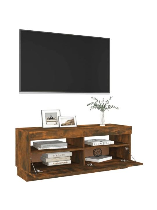 Tv skapītis ar led lampiņām, ozolkoka krāsa, 100x35x40 cm