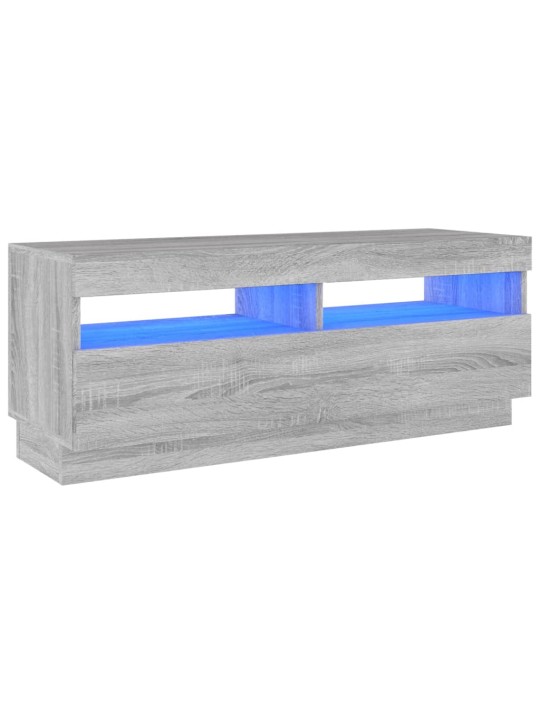 Tv skapītis ar led lampiņām, pelēka ozola krāsa, 100x35x40 cm