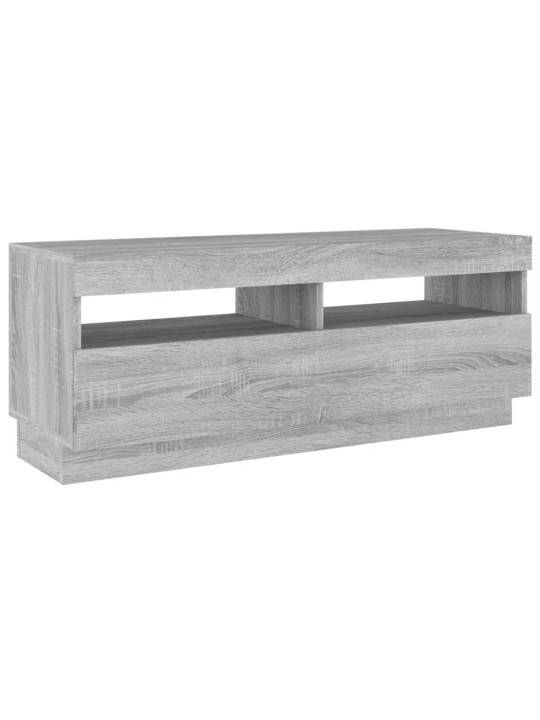 Tv skapītis ar led lampiņām, pelēka ozola krāsa, 100x35x40 cm