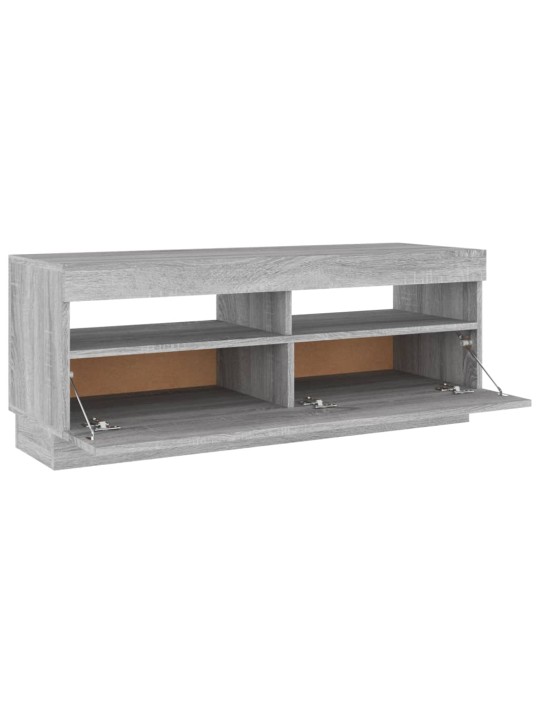 Tv skapītis ar led lampiņām, pelēka ozola krāsa, 100x35x40 cm