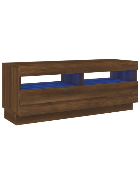 Tv skapītis ar led lampiņām, ozolkoka krāsa, 100x35x40 cm