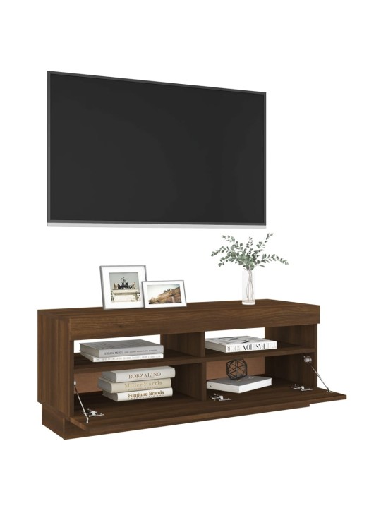 Tv skapītis ar led lampiņām, ozolkoka krāsa, 100x35x40 cm