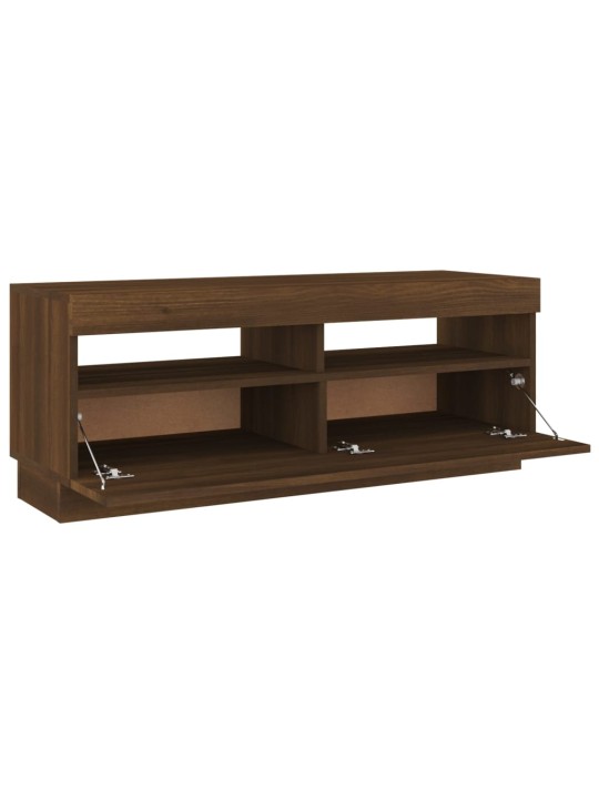 Tv skapītis ar led lampiņām, ozolkoka krāsa, 100x35x40 cm