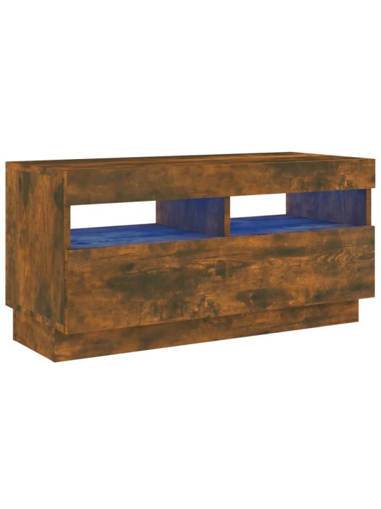 Tv skapītis ar led lampiņām, ozolkoka krāsa, 80x35x40 cm
