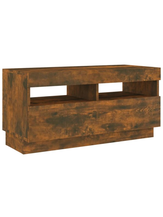 Tv skapītis ar led lampiņām, ozolkoka krāsa, 80x35x40 cm
