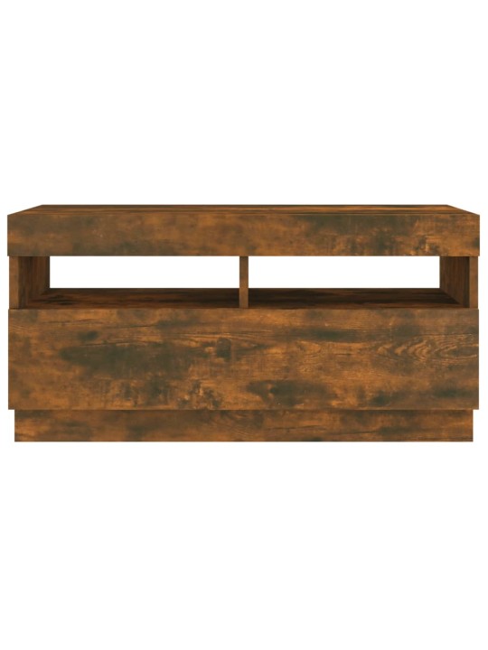 Tv skapītis ar led lampiņām, ozolkoka krāsa, 80x35x40 cm