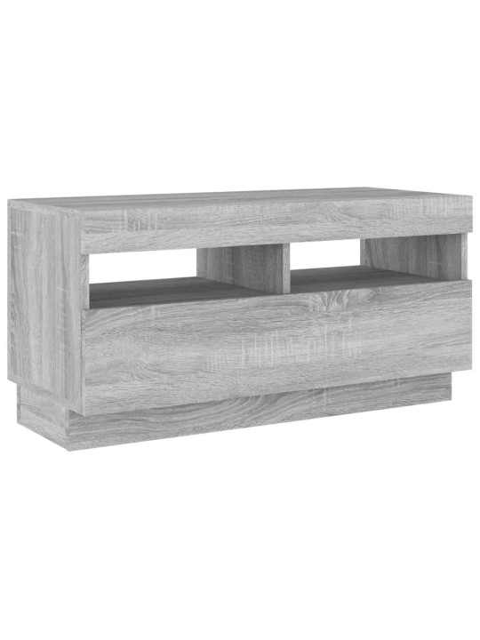 Tv skapītis ar led lampiņām, pelēka ozolkoka krāsa, 80x35x40 cm
