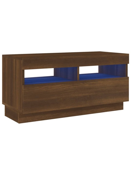 Tv skapītis ar led lampiņām, ozolkoka krāsa, 80x35x40 cm