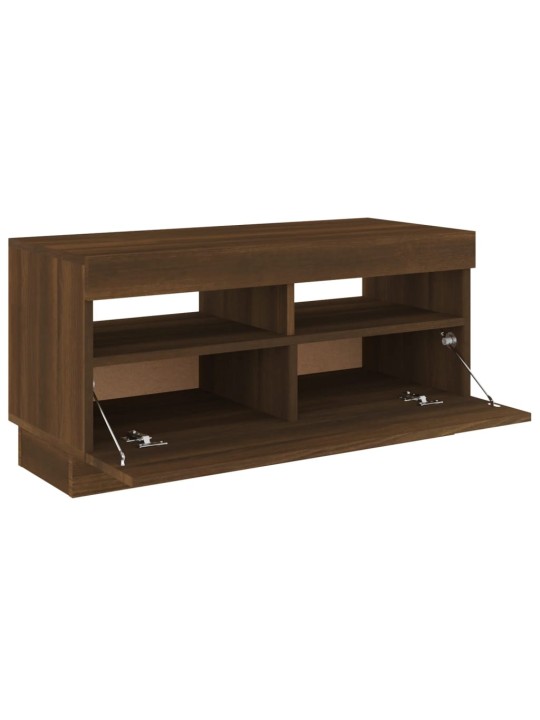Tv skapītis ar led lampiņām, ozolkoka krāsa, 80x35x40 cm
