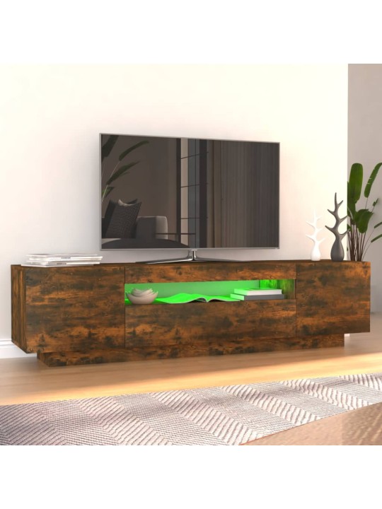 Tv skapītis ar led apgaismojumu, ozolkoka krāsa, 160x35x40 cm