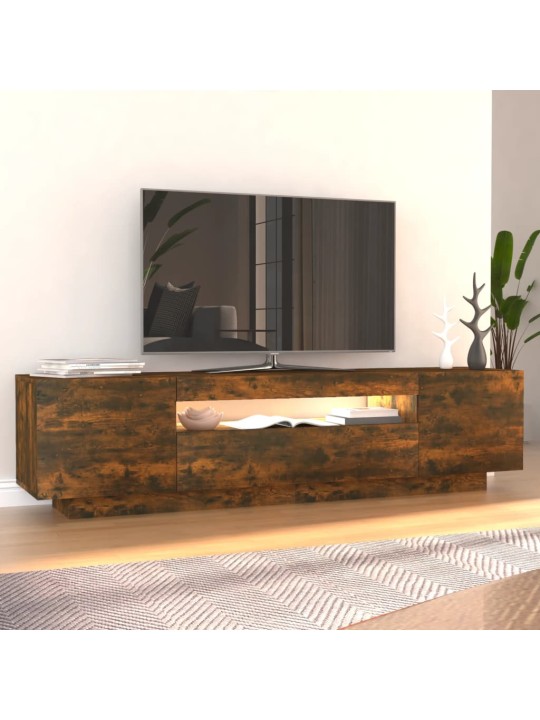 Tv skapītis ar led apgaismojumu, ozolkoka krāsa, 160x35x40 cm
