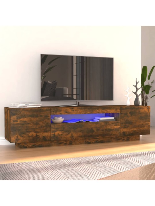 Tv skapītis ar led apgaismojumu, ozolkoka krāsa, 160x35x40 cm