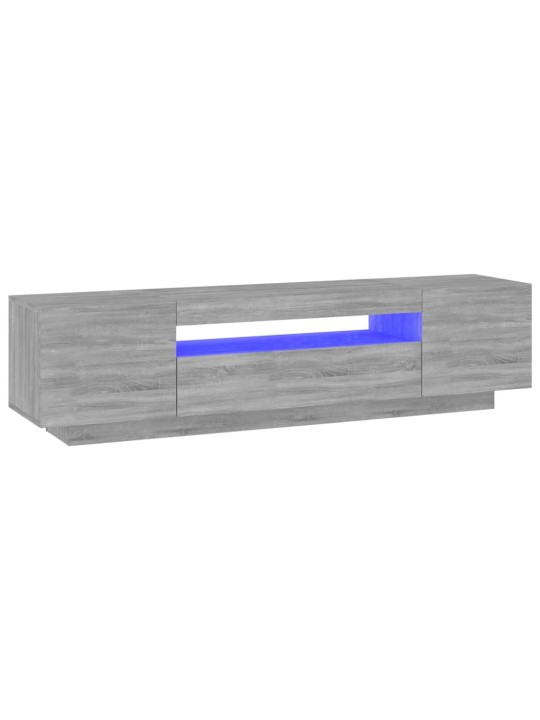 Tv skapītis ar led lampiņām, 160x35x40 cm, pelēka ozola krāsa