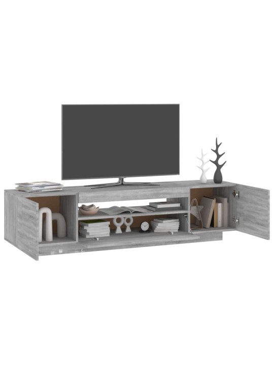 Tv skapītis ar led lampiņām, 160x35x40 cm, pelēka ozola krāsa