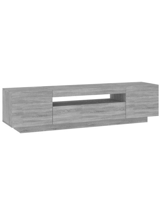 Tv skapītis ar led lampiņām, 160x35x40 cm, pelēka ozola krāsa
