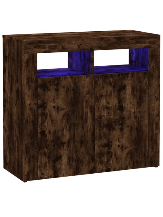 Kumode ar led lampiņām, ozolkoka krāsa, 80x35x75 cm