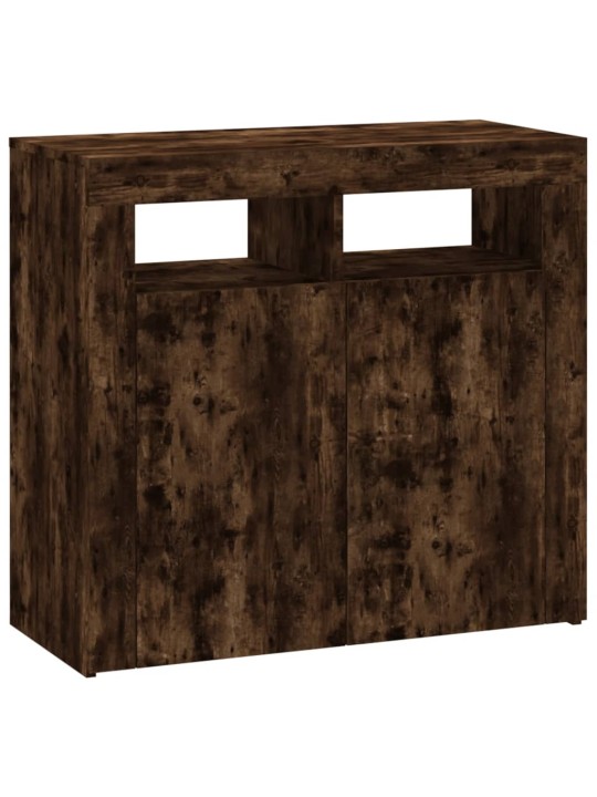 Kumode ar led lampiņām, ozolkoka krāsa, 80x35x75 cm