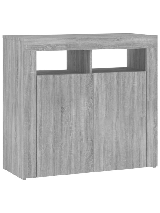 Kumode ar led lampiņām, pelēka ozolkoka krāsa, 80x35x75 cm