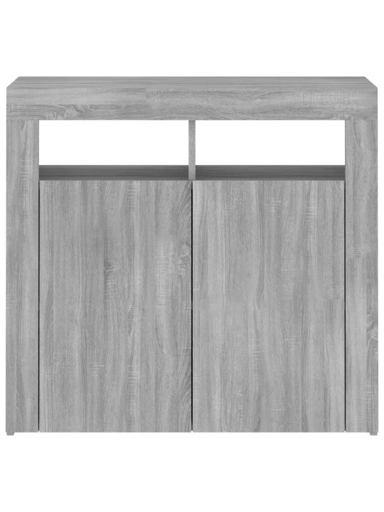 Kumode ar led lampiņām, pelēka ozolkoka krāsa, 80x35x75 cm