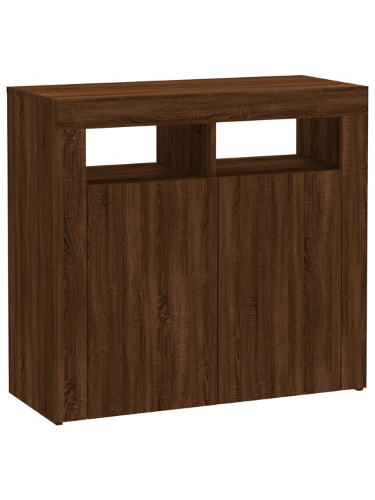 Kumode ar led lampiņām, ozolkoka krāsa, 80x35x75 cm