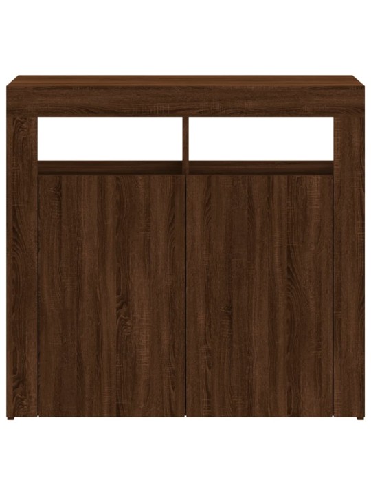 Kumode ar led lampiņām, ozolkoka krāsa, 80x35x75 cm