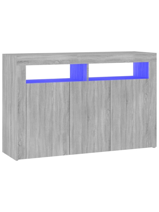 Kumode ar LED lampiņām, 115,5x30x75 cm, pelēka ozolkoka krāsa