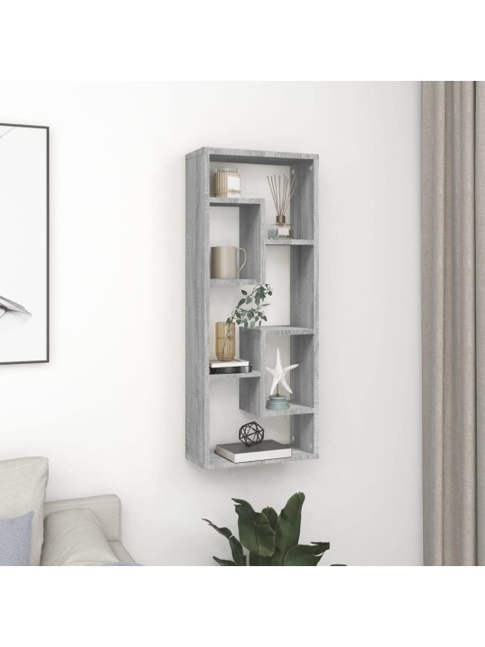 Sienas plaukts, pelēka ozolkoka, 36x16x90 cm, inženierijas koks