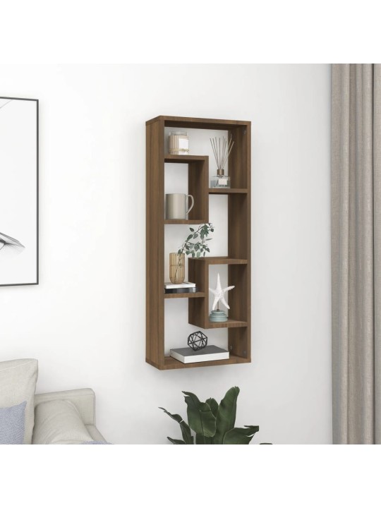 Sienas plaukts, brūna ozola, 36x16x90 cm, inženierijas koks
