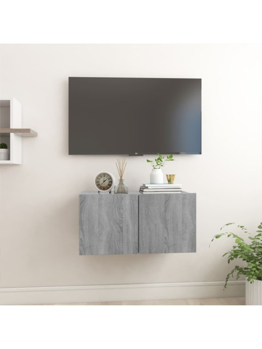 Sienas tv skapītis, pelēka ozola, 60x30x30cm, inženierijas koks