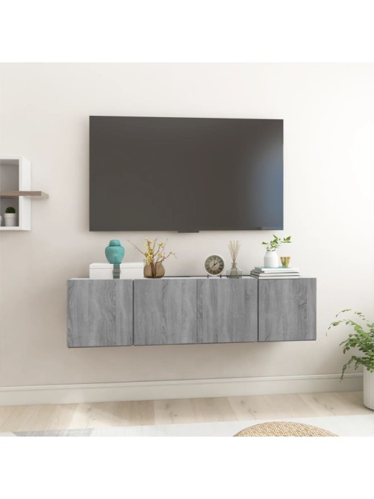 Piekarami tv skapīši, 2 gab., pelēka ozola krāsa, 60x30x30 cm