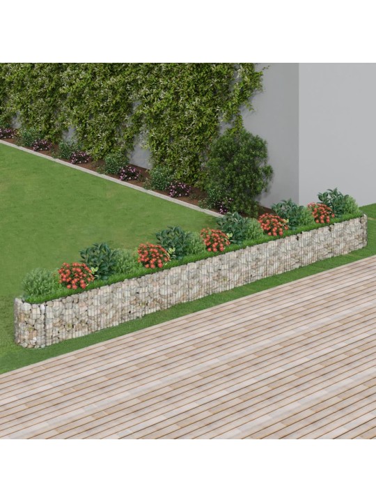 Gabions, augstā puķu kaste, cinkota dzelzs, 610x50x50 cm