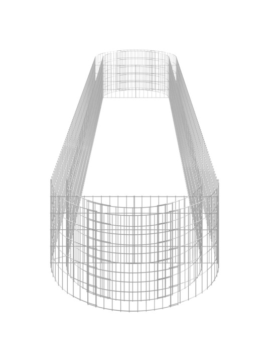 Gabions, augstā puķu kaste, cinkota dzelzs, 500x100x50 cm