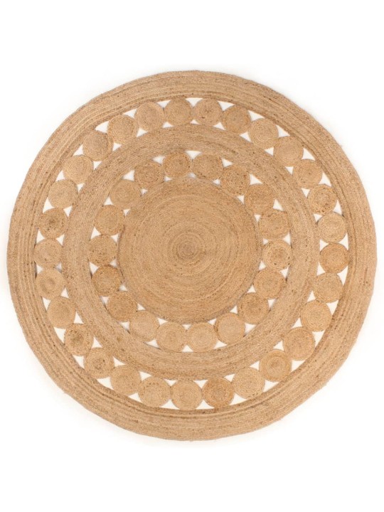 Paklājs, pīts dizains, apaļš, 240 cm, džuta