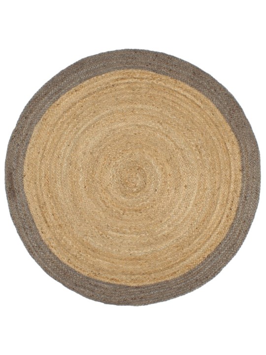 Paklājs, 180 cm, roku darbs, džuta, ar pelēku malu