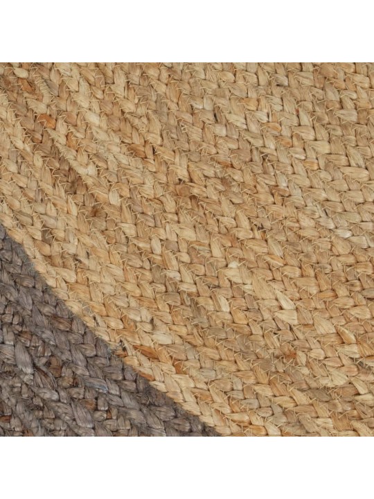 Paklājs ar pelēku malu, džuta, 240 cm, roku darbs