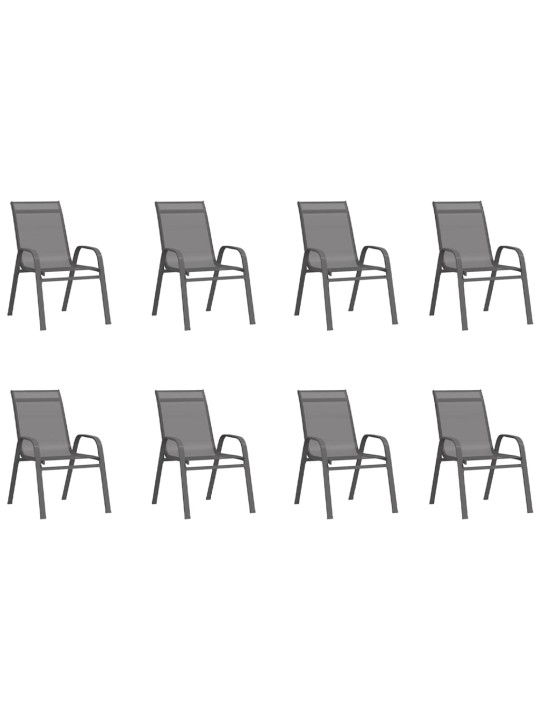 9-daļīgs dārza mēbeļu komplekts, pelēks, melns
