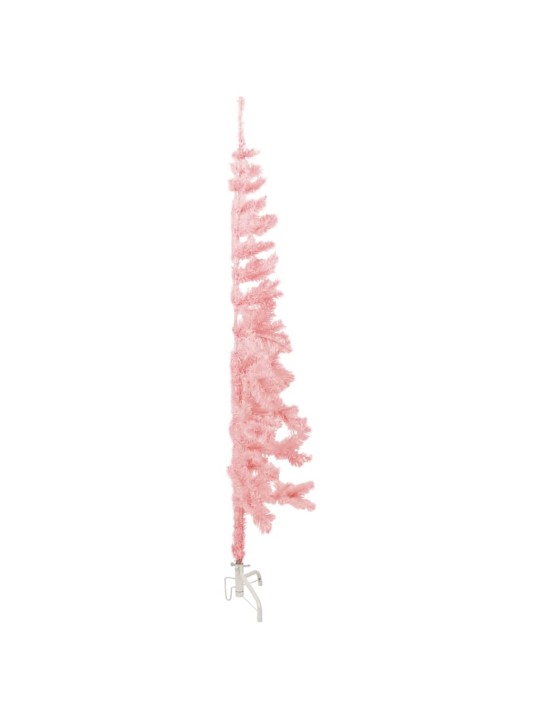 Mākslīgā ziemassvētku egle ar statīvu, pusapaļa, rozā, 120 cm