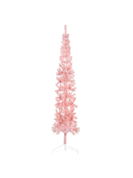 Mākslīgā ziemassvētku egle ar statīvu, pusapaļa, rozā, 240 cm