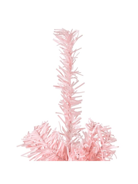 Mākslīgā ziemassvētku egle ar statīvu, pusapaļa, rozā, 240 cm