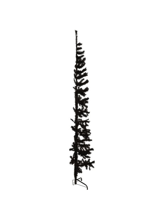Mākslīgā ziemassvētku egle ar statīvu, pusapaļa, melna, 240 cm